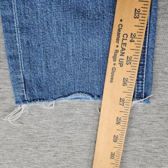 Mother Jeans Mid Rise Dazzler Ankle Fray Womens 30x27 Blue New Sheriff in Town - Picture 8 of 12